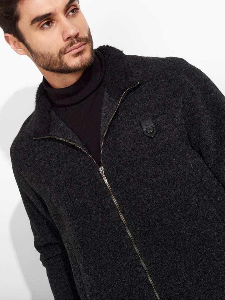 Casaca Zultan De Lana Color Gris