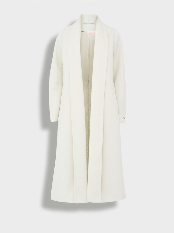 Abrigo Long Swing De Baby Alpaca Color Ecru