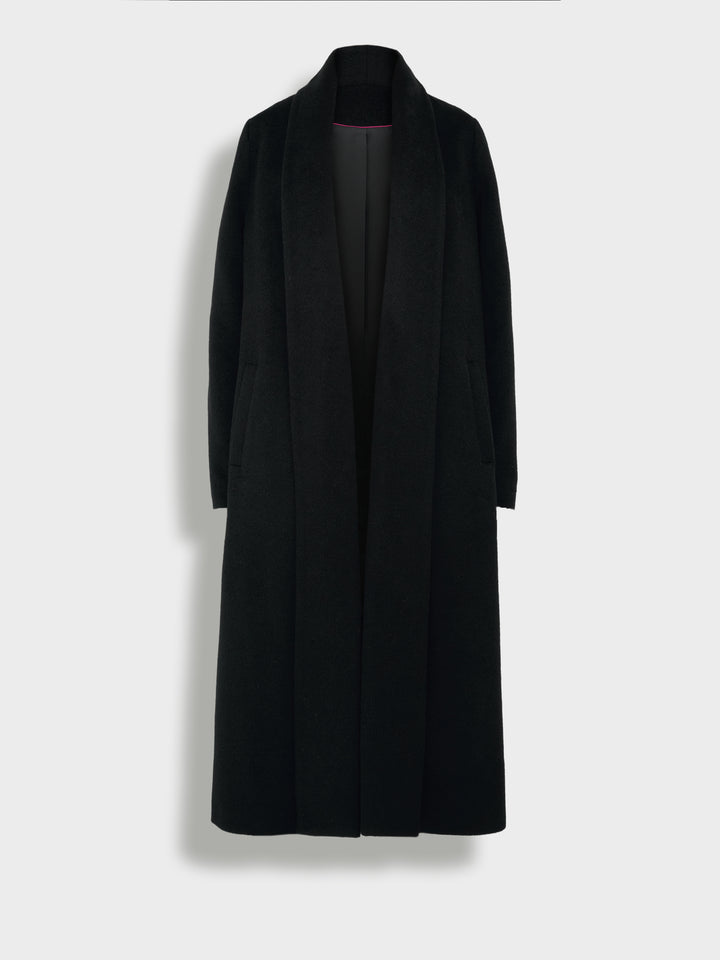 Abrigo Long Swing De Baby Alpaca Color Black