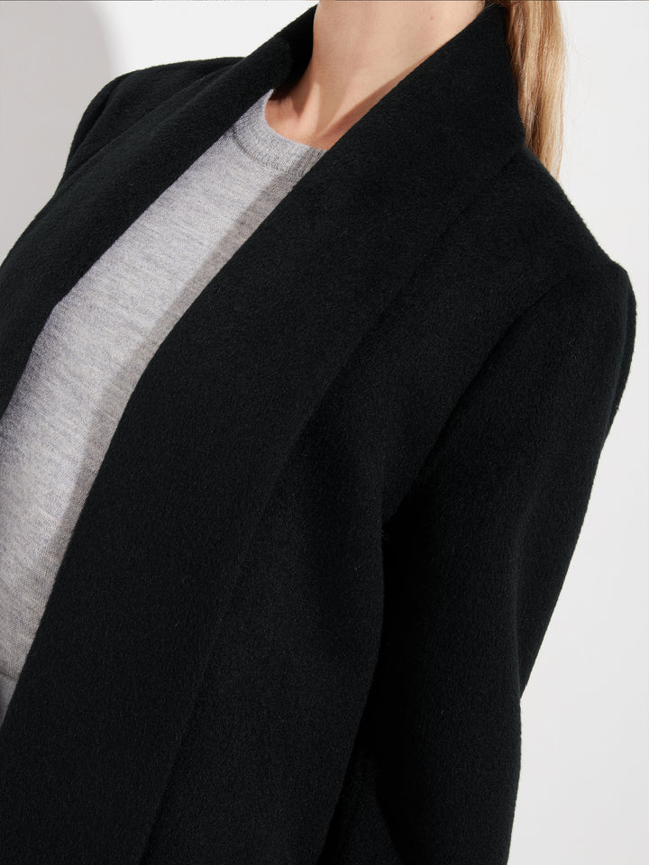 Abrigo Long Swing De Baby Alpaca Color Black