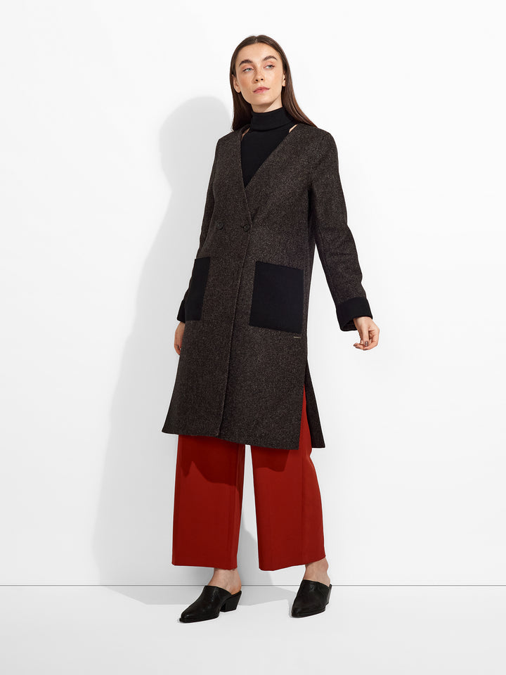 Abrigo Zeyad De Lana Y Baby Alpaca Color Gris