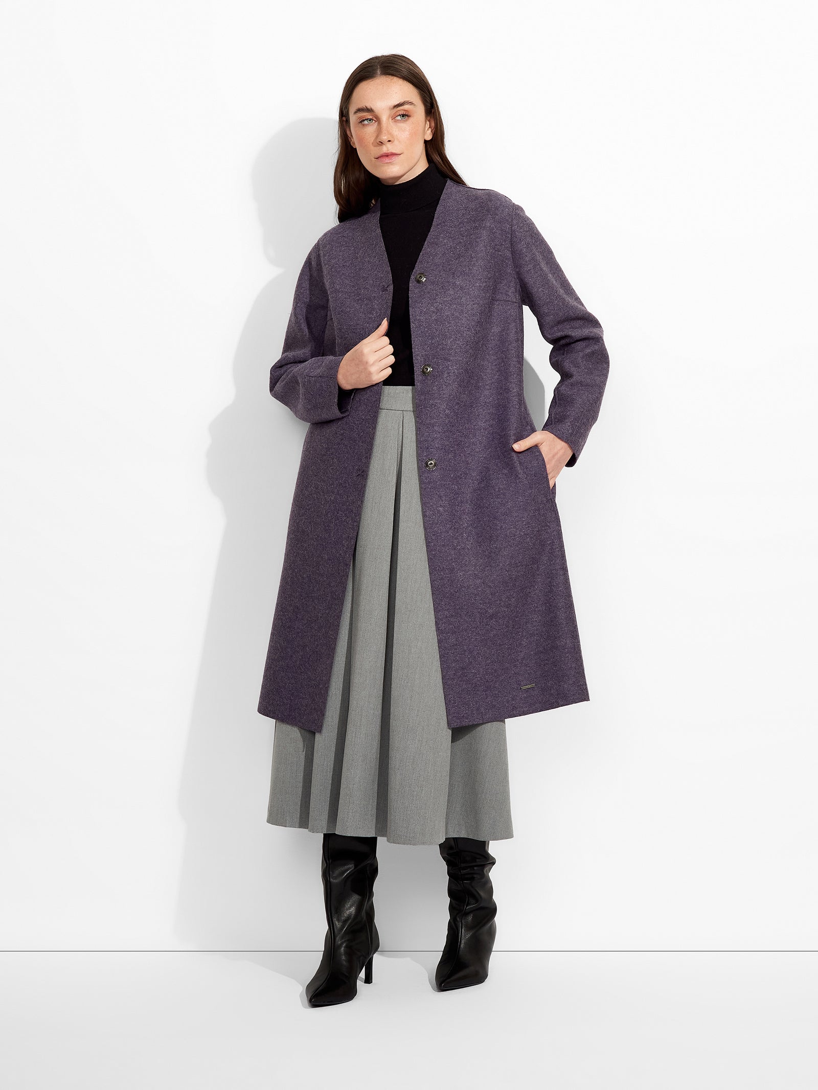 Abrigo Zumi De Alpaca Color Morado