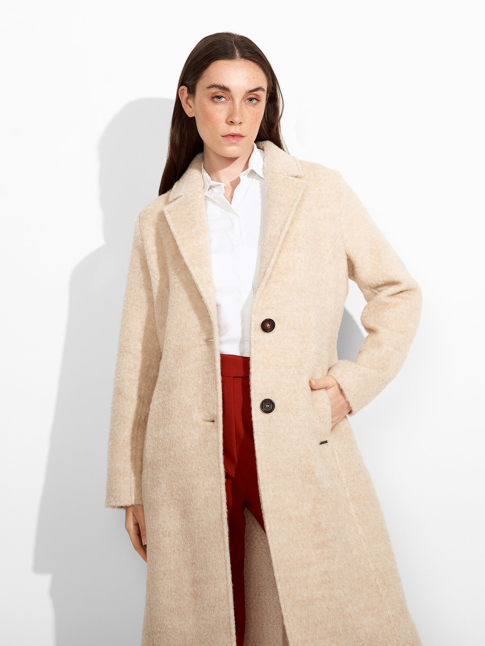 Abrigo Zen De Lana Color Beige