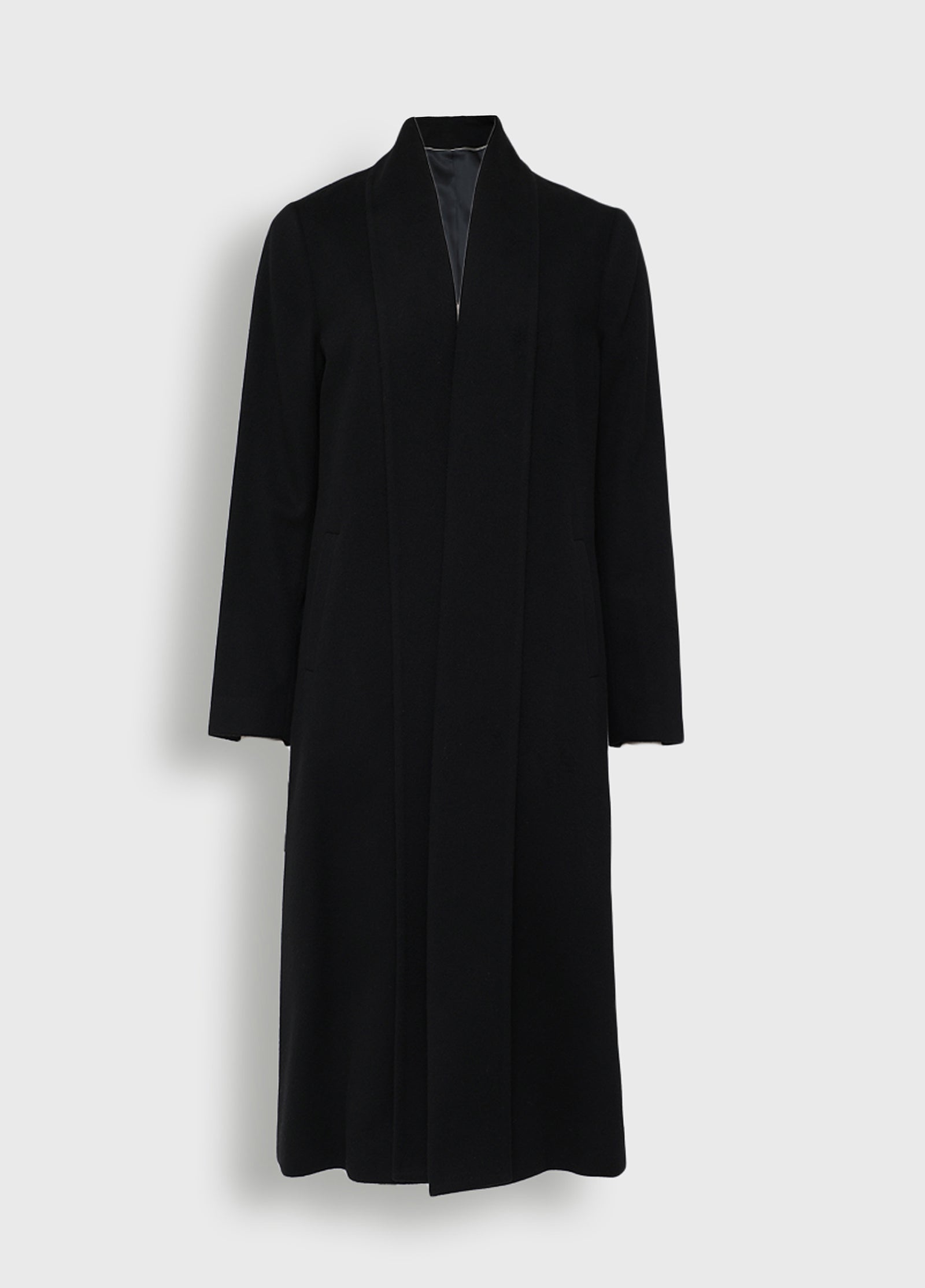 Long Swing Vicuña Coat in Black