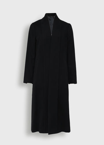 Long Swing Vicuña Coat in Black