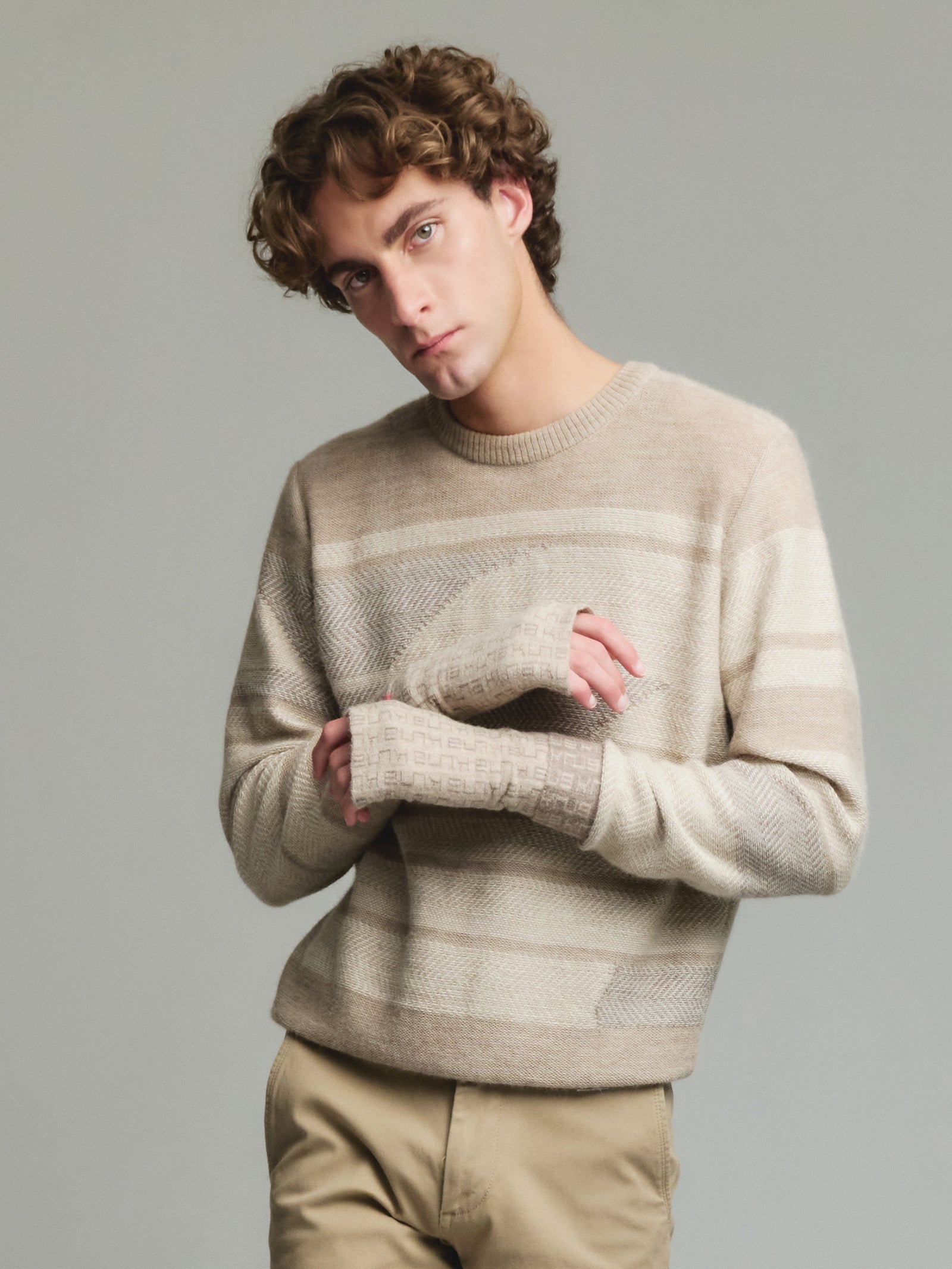 Beige Baby Alpaca Yarita Gloves