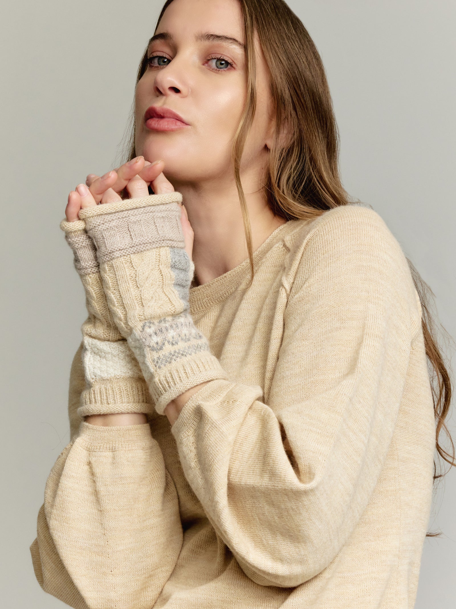 Guantes Yourself De Baby Alpaca Color Beige
