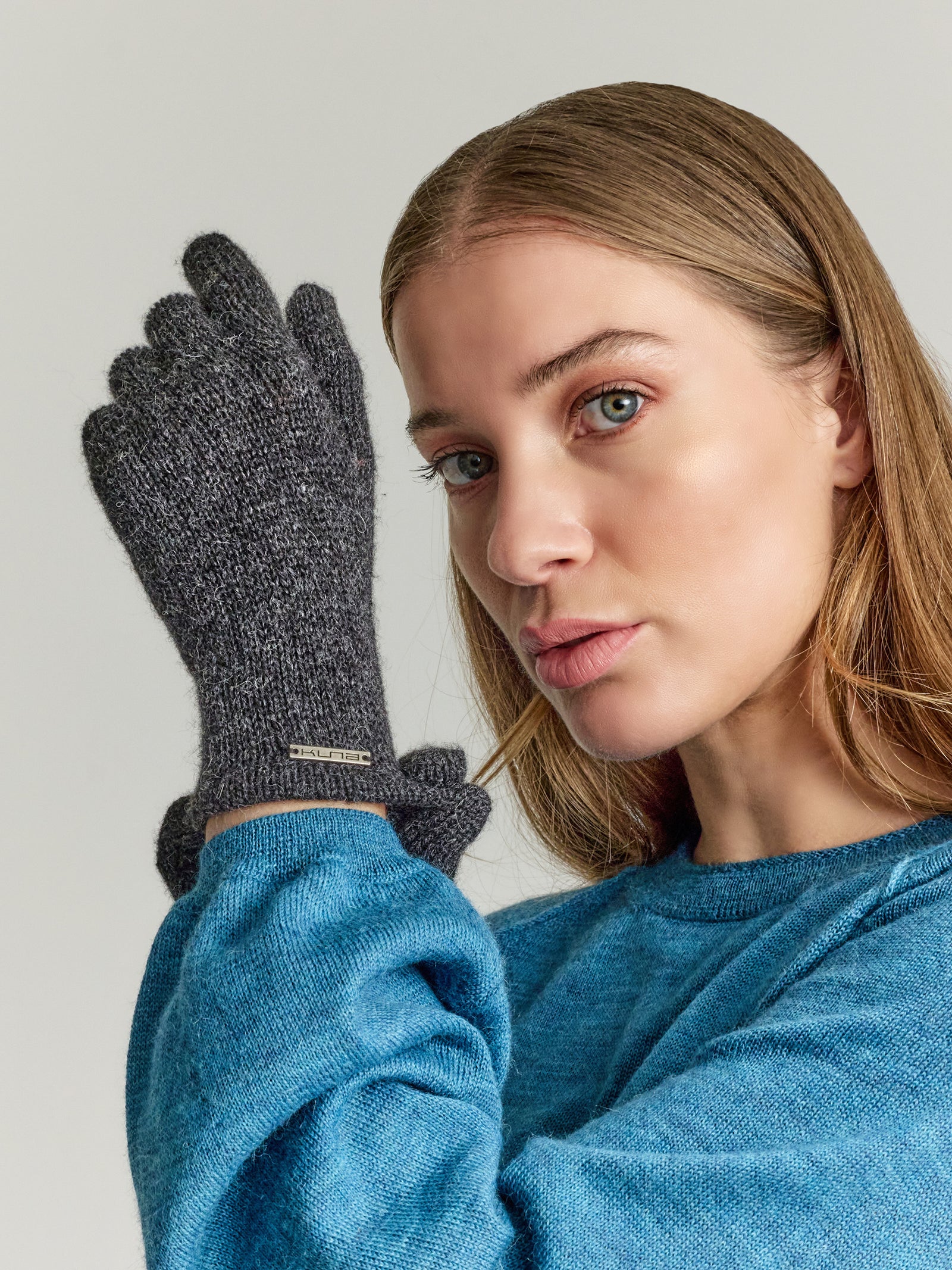 Guantes Paolo De Baby Alpaca Color Gris