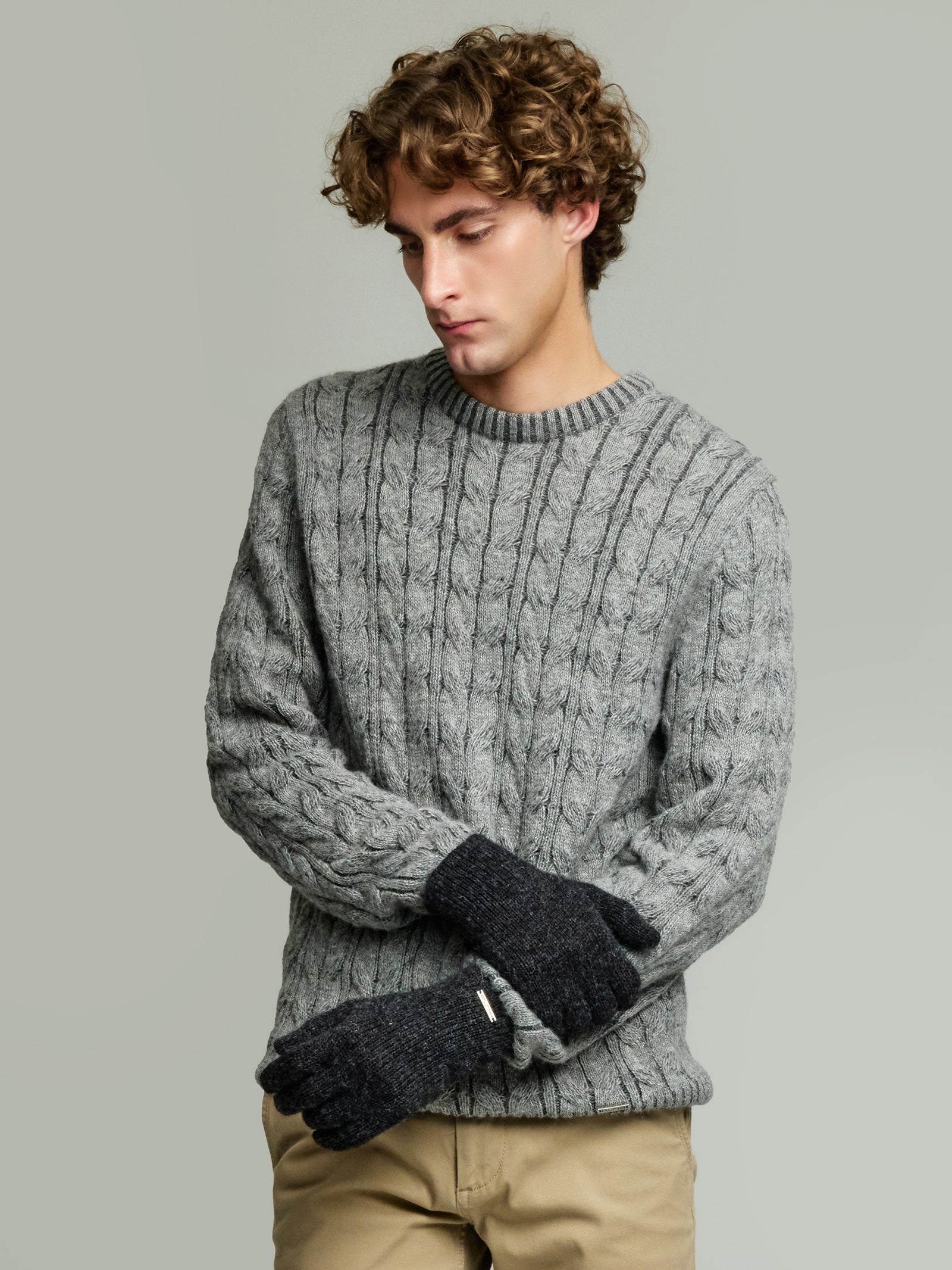 Guantes Paolo De Baby Alpaca Color Gris