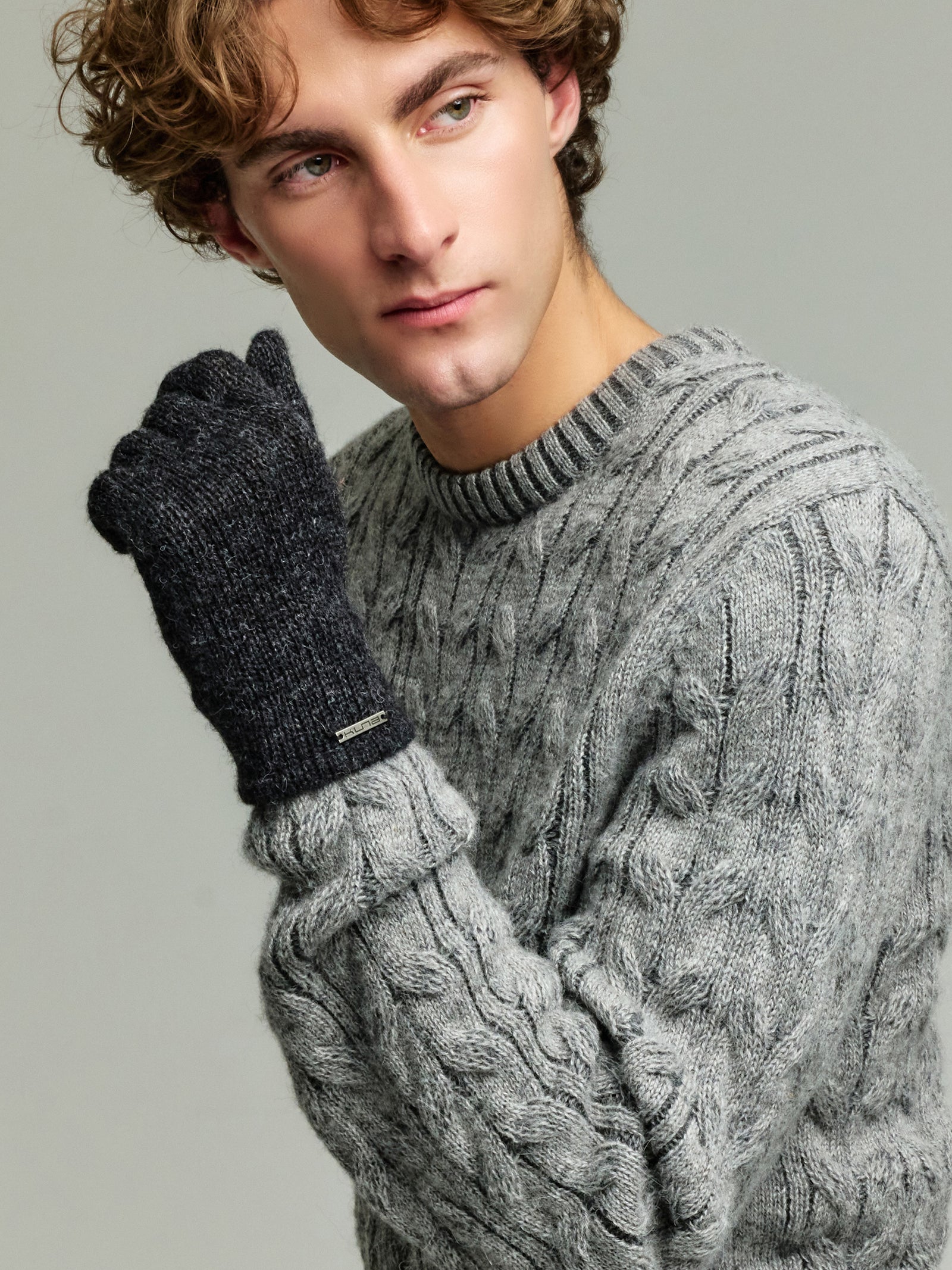 Guantes Paolo De Baby Alpaca Color Gris