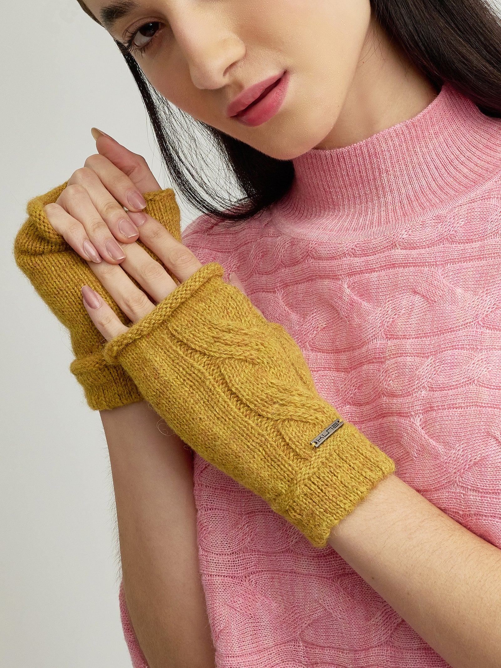 Guantes Rita De Baby Alpaca Color Amarillo