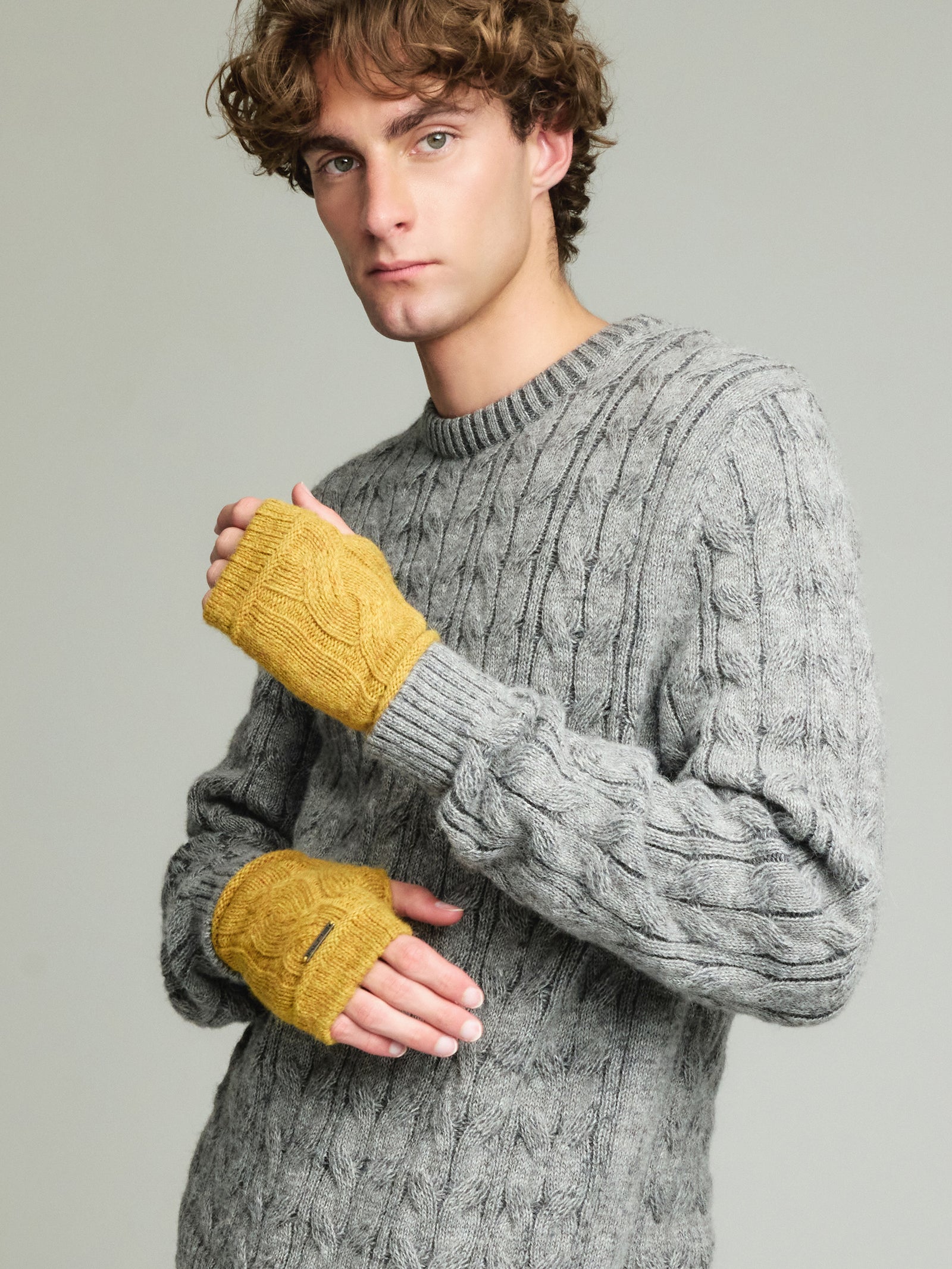 Guantes Rita De Baby Alpaca Color Amarillo
