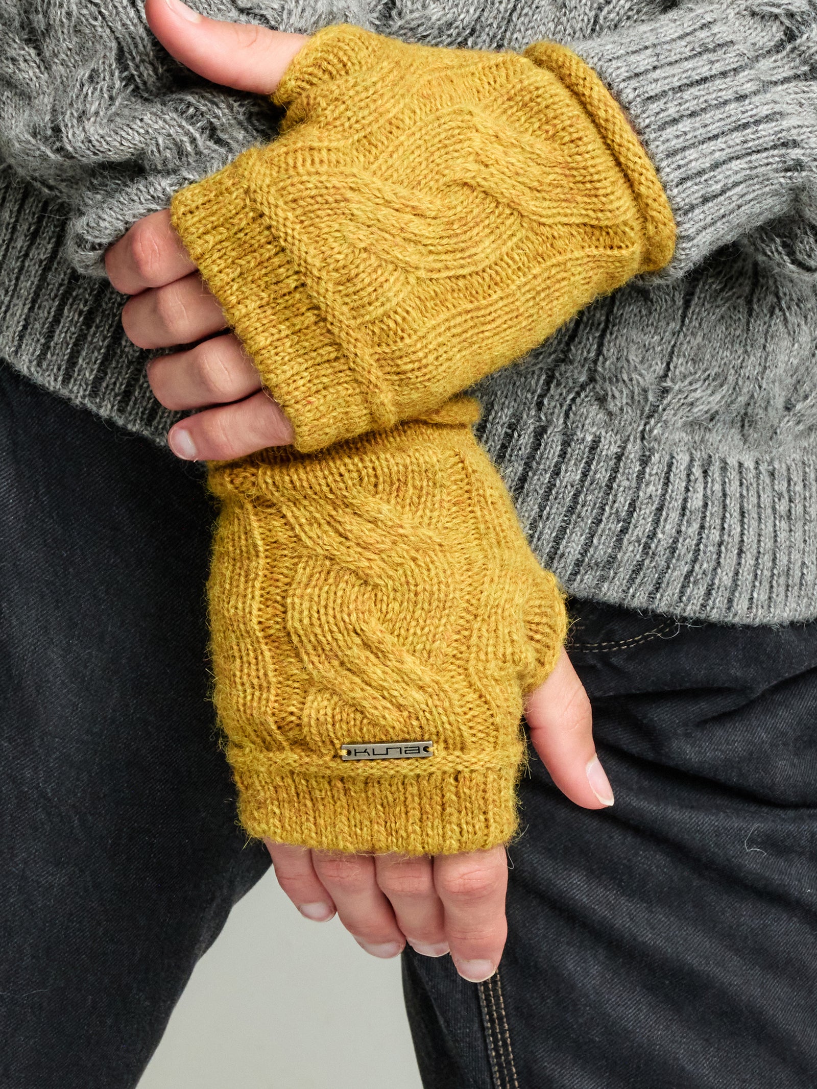 Guantes Rita De Baby Alpaca Color Amarillo