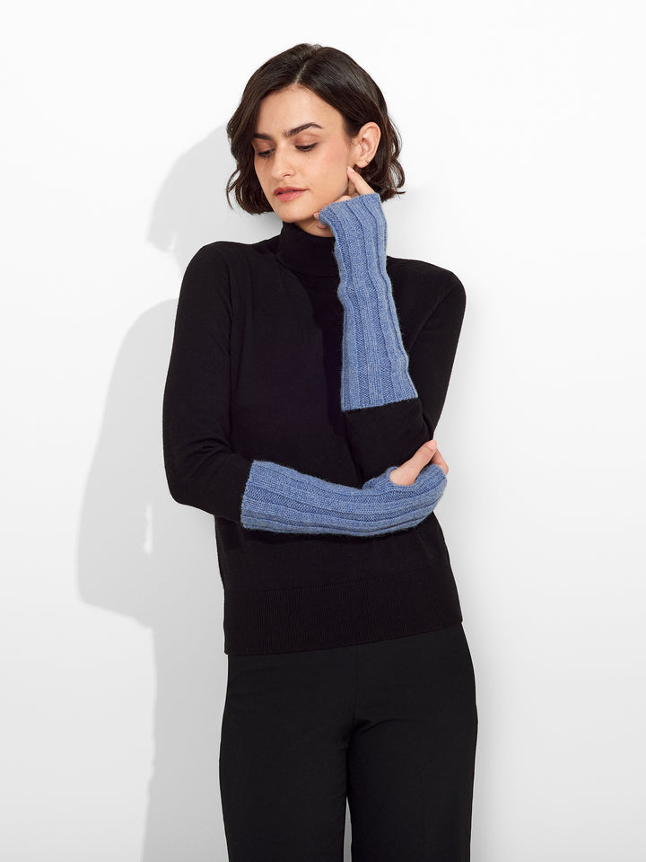 Guantes Zephir De Baby Alpaca Color Celeste