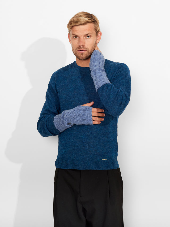 Guantes Zephir De Baby Alpaca Color Celeste