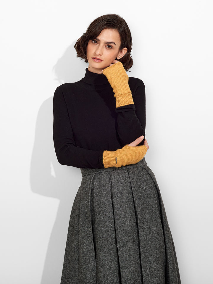 Guantes Zafiro De Baby Alpaca Color Amarillo