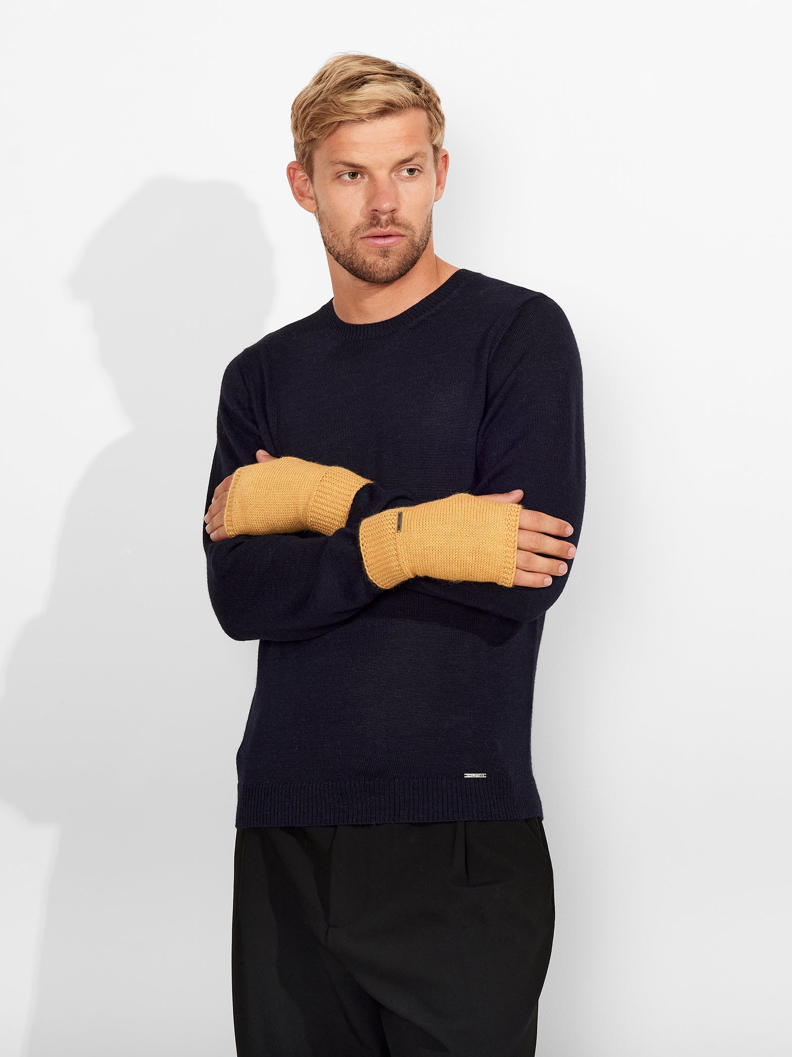 Sapphire Yellow Gloves Baby Alpaca Color Yellow