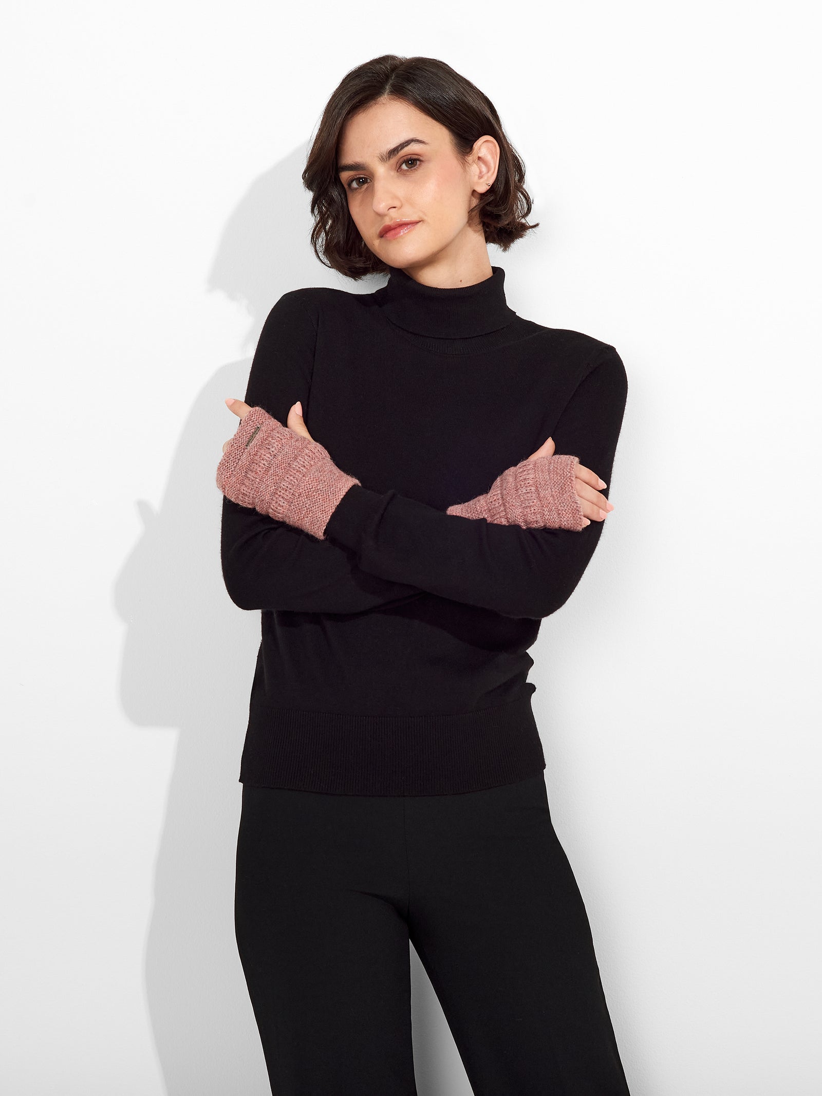 Guantes Zada De Baby Alpaca Color Rosado