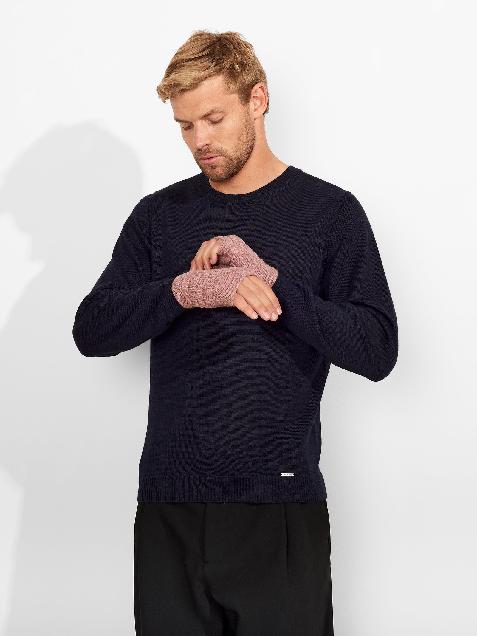 Guantes Zada De Baby Alpaca Color Rosado