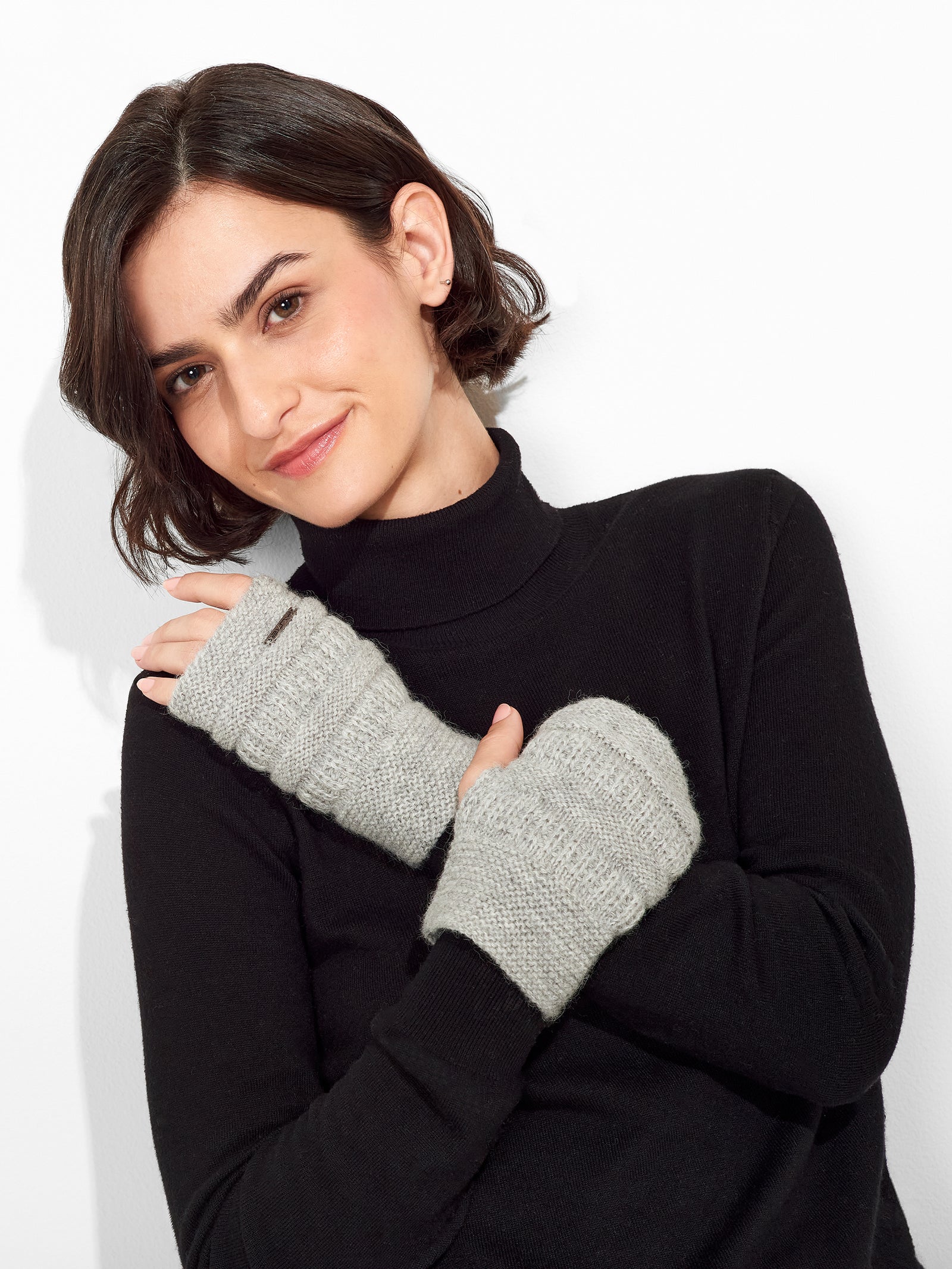 Guantes Zada De Baby Alpaca Color Gris