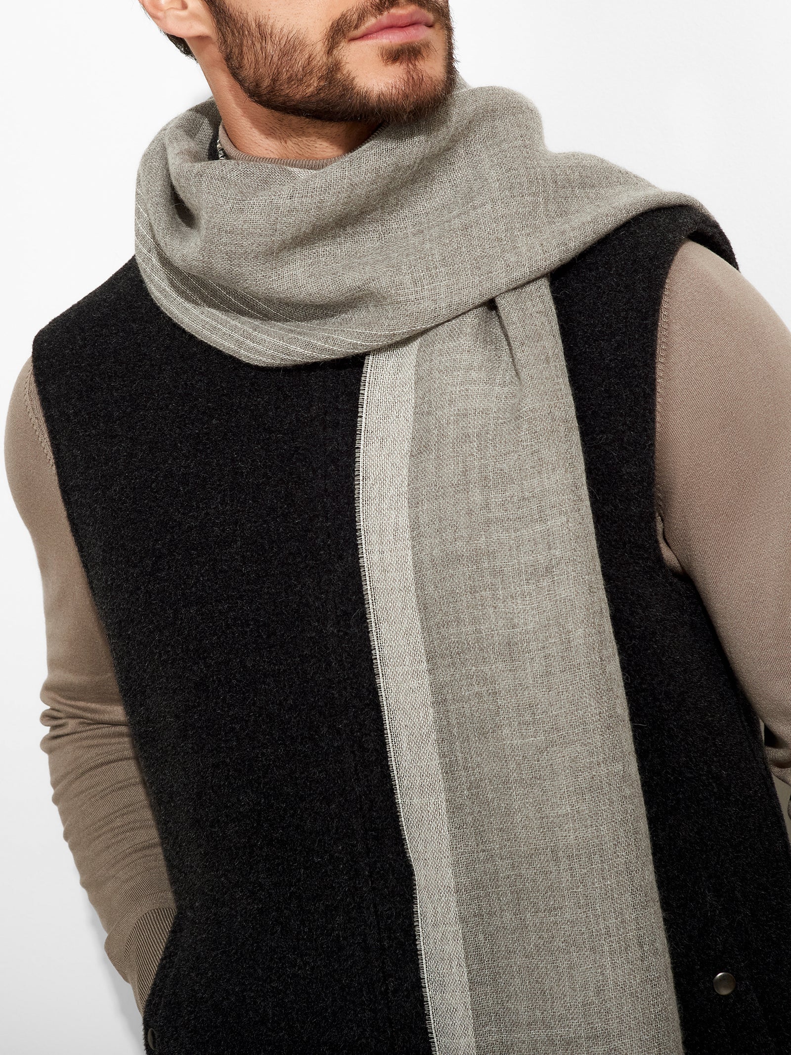 Estola Pesca De Baby Alpaca Color Gris