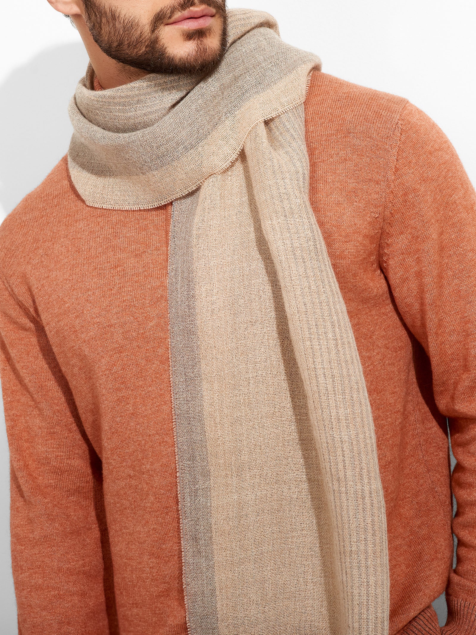 Baby Alpaca Fishing Stole in Grey