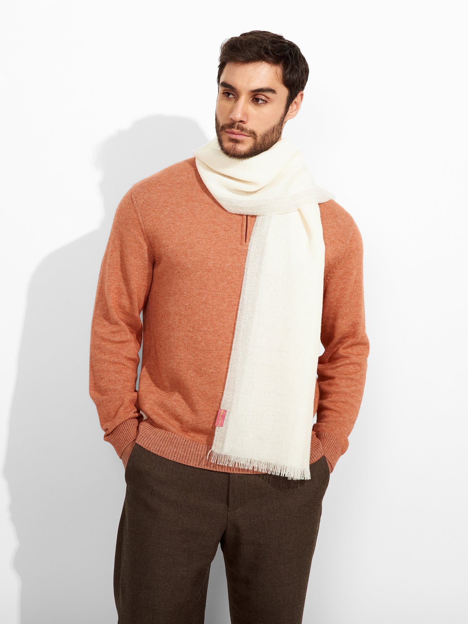 Ecru Baby Alpaca Rum Stole