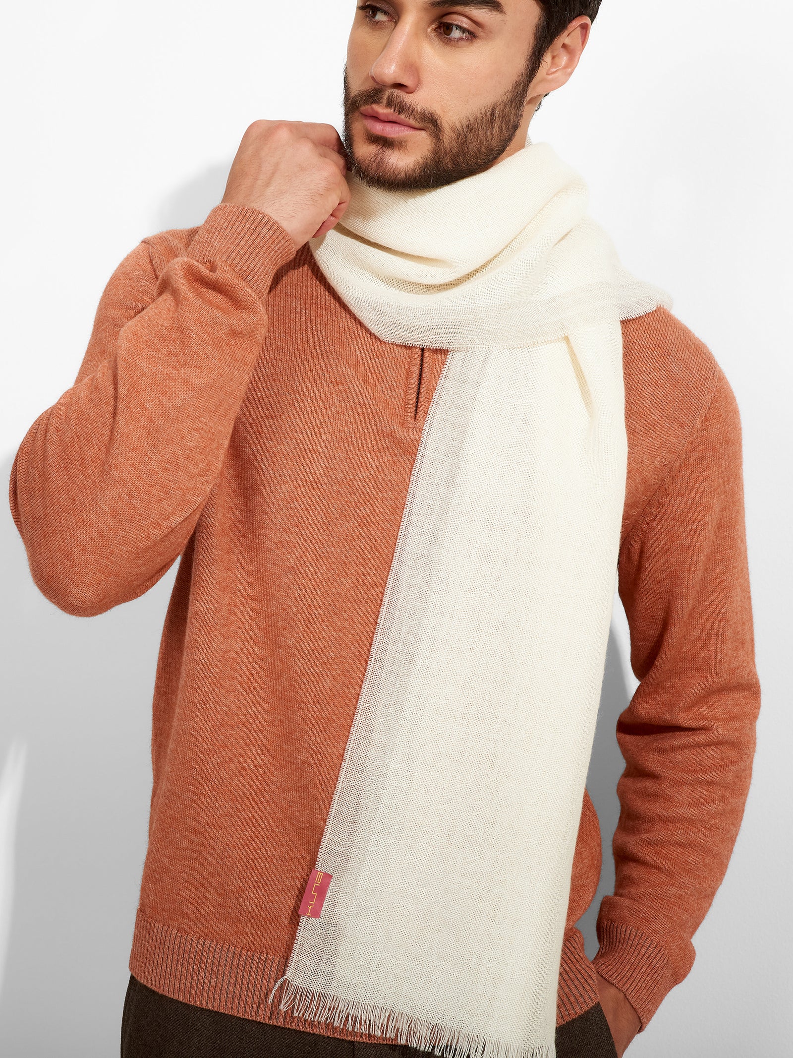 Ecru Baby Alpaca Rum Stole