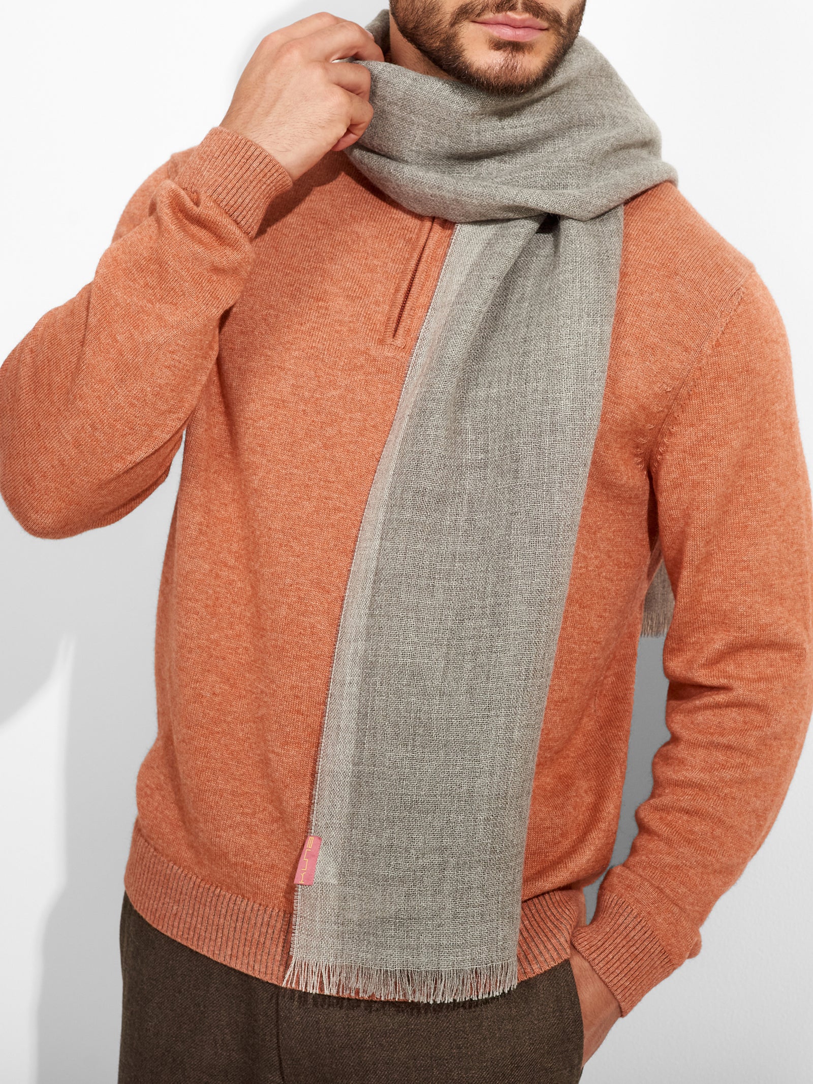Baby Alpaca Rum Stole in Gray