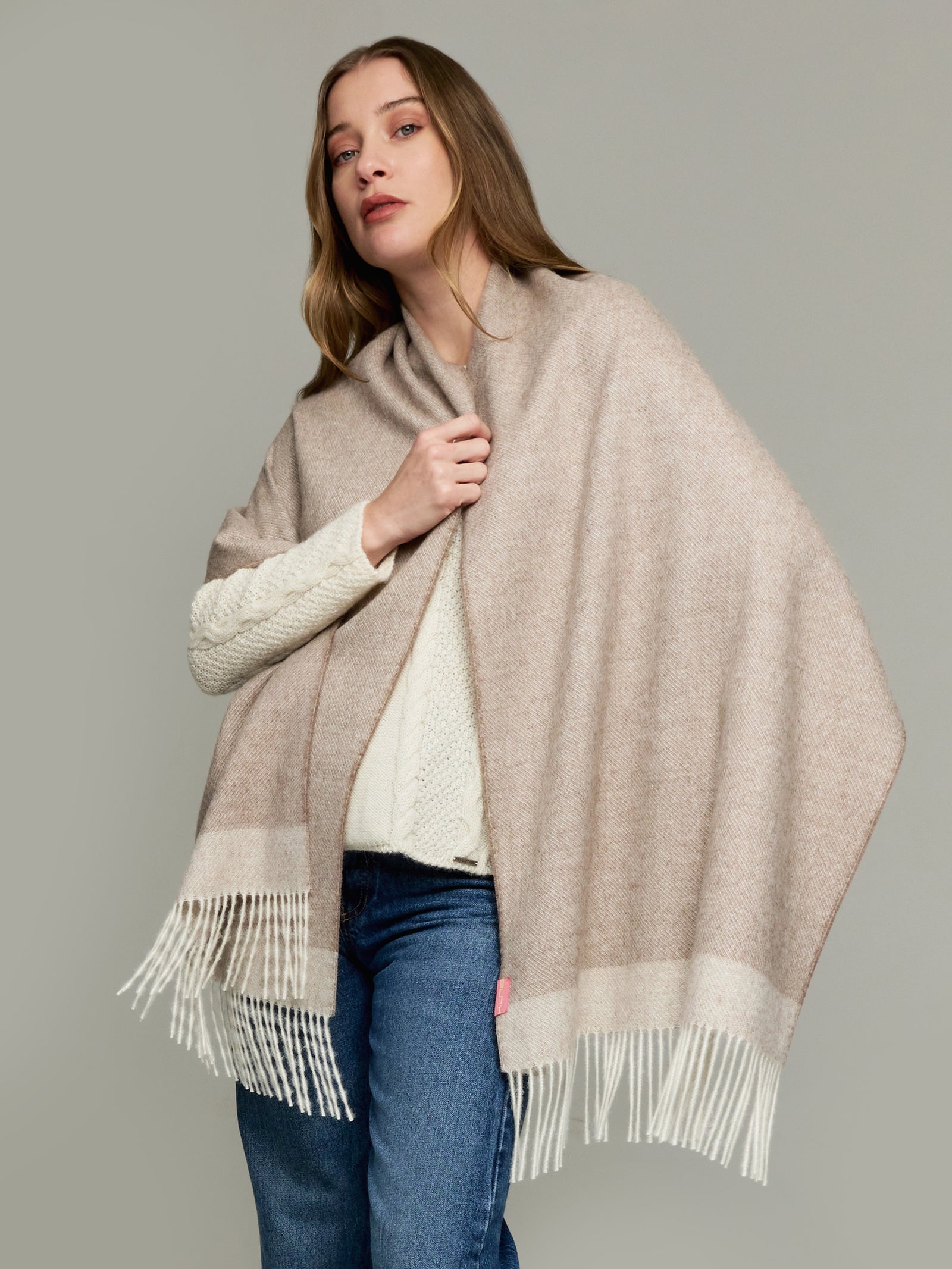 Yanely Stole Made of Baby Alpaca in Brown Color