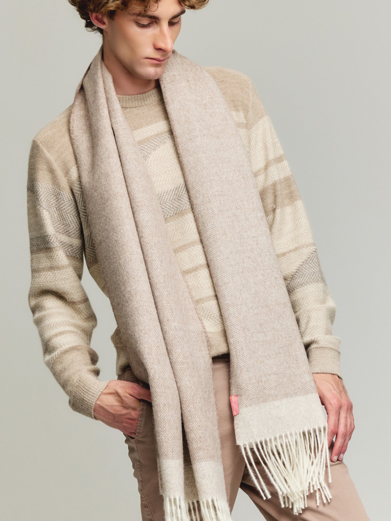 Yanely Stole Made of Baby Alpaca in Brown Color