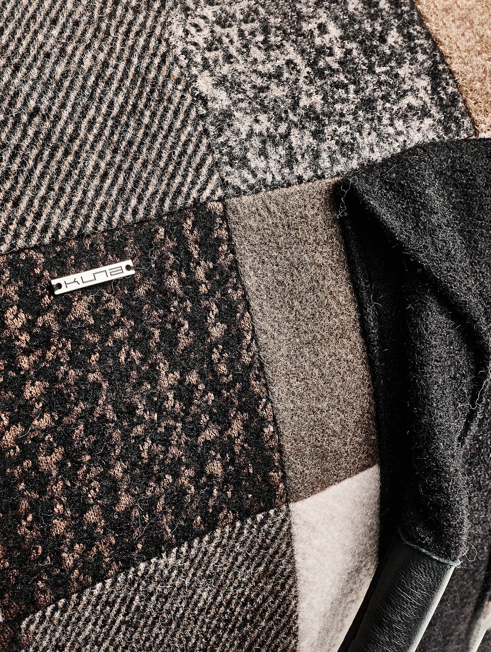 Maletín Patchwork De Alpaca Color Gris
