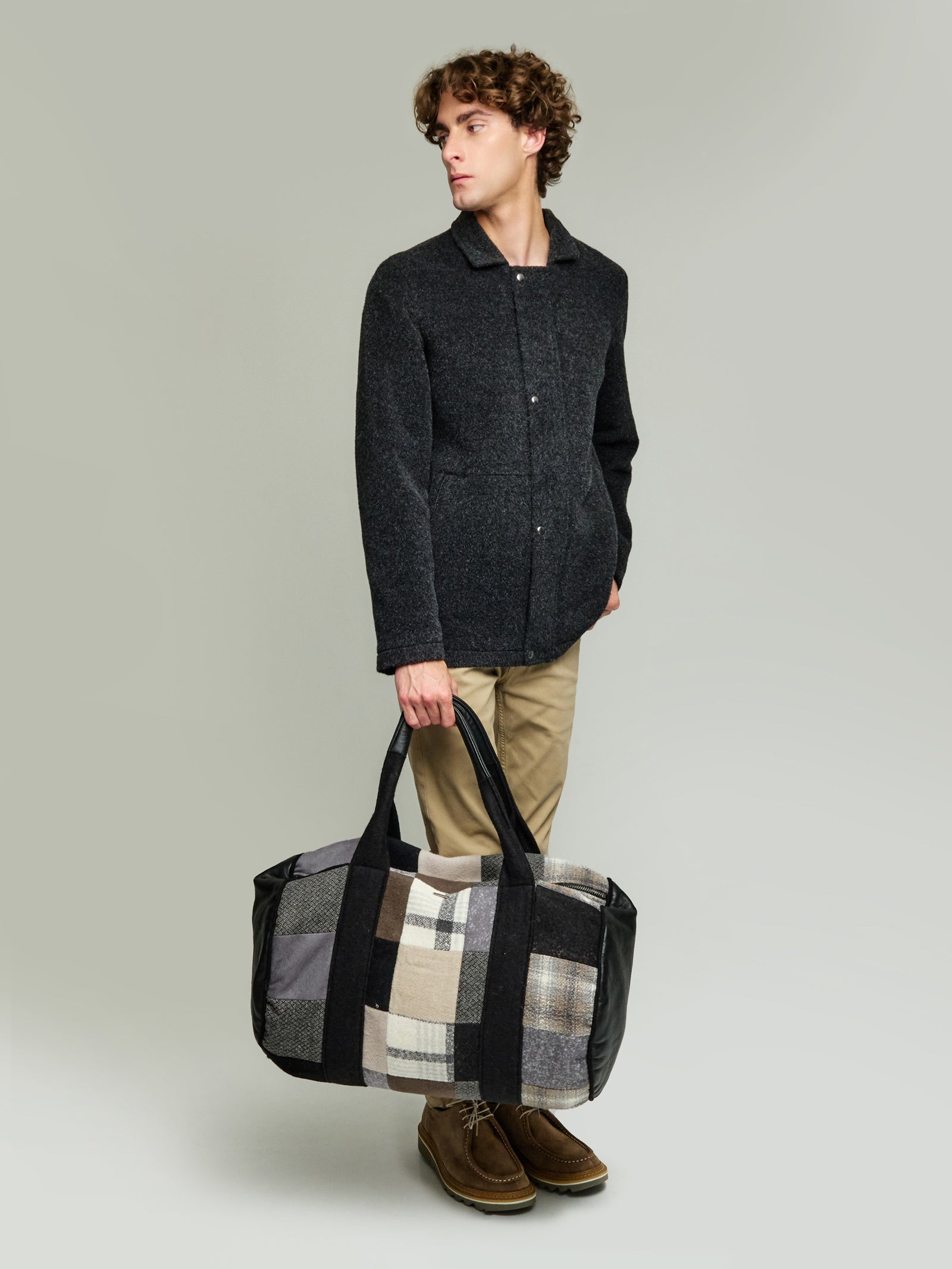Alpaca Patchwork Briefcase Black