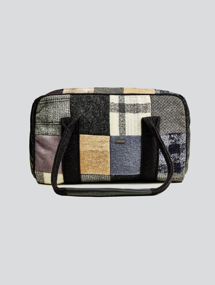 Bolso Bolso Mediano Patchwork De Alpaca Color Gris