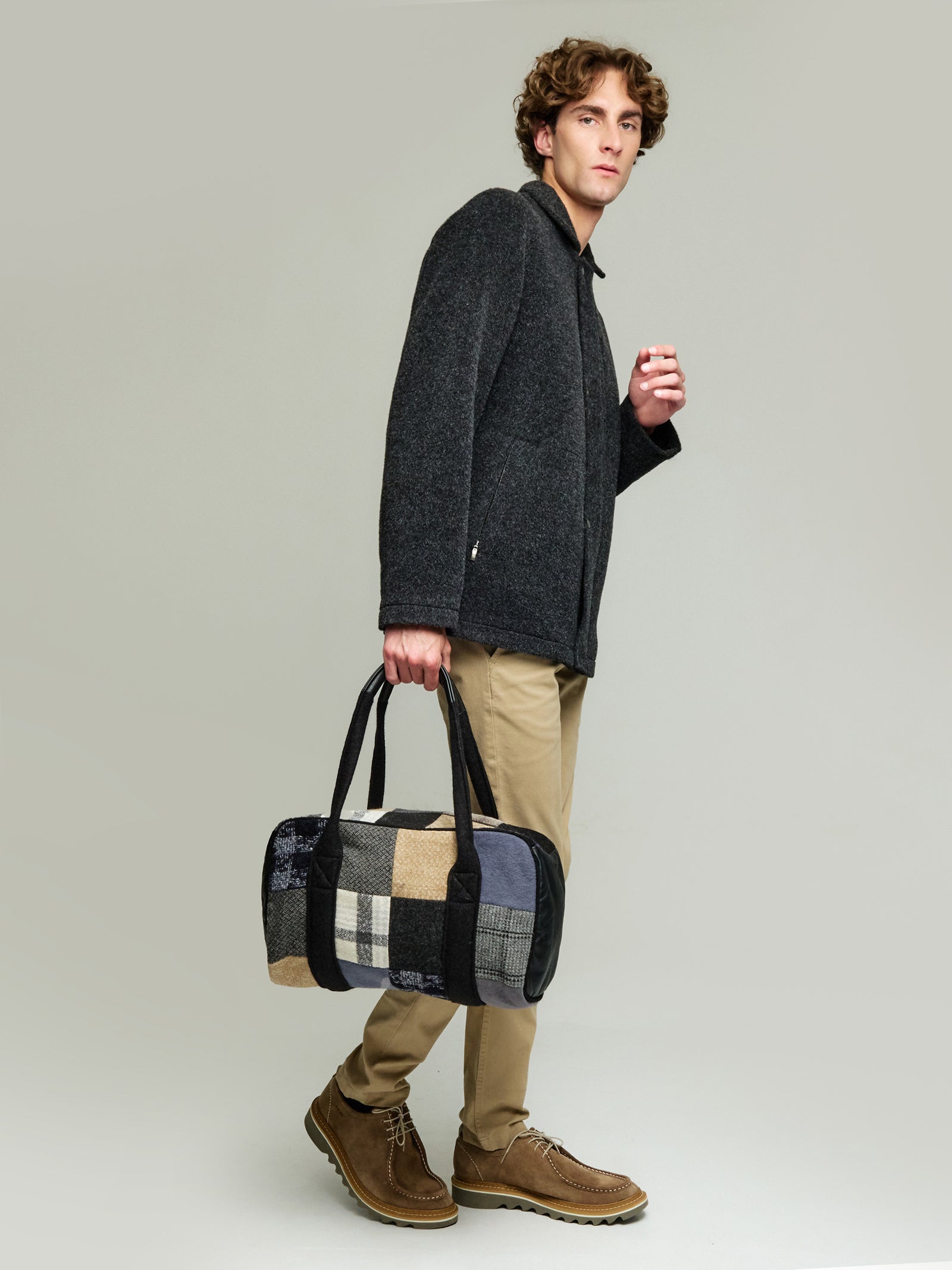 Alpaca Patchwork Medium Gray Bag
