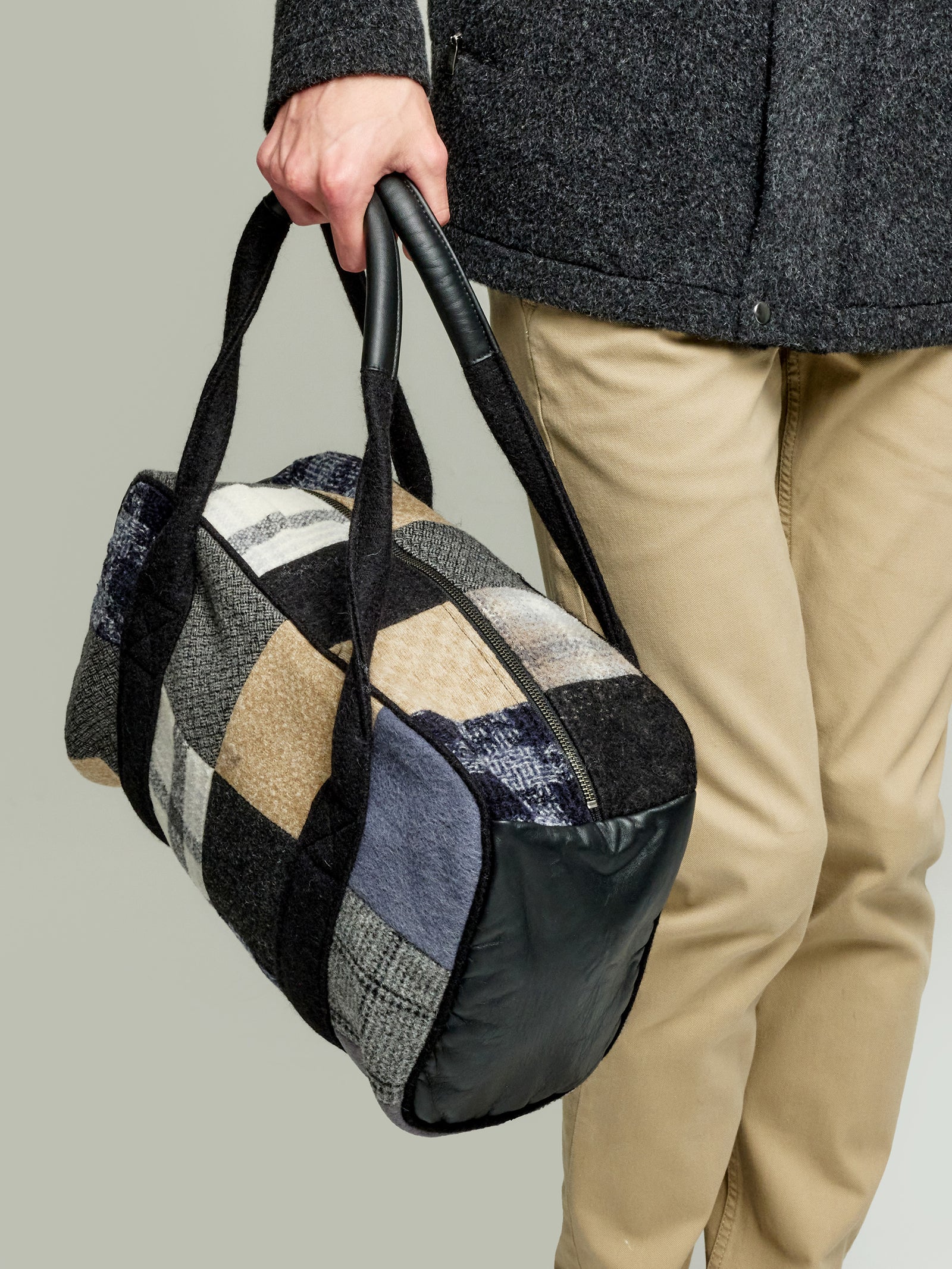 Alpaca Patchwork Medium Gray Bag