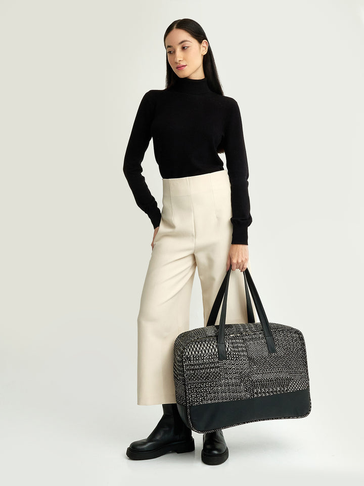 Bolso Maletin Tokio De Lana Color Negro