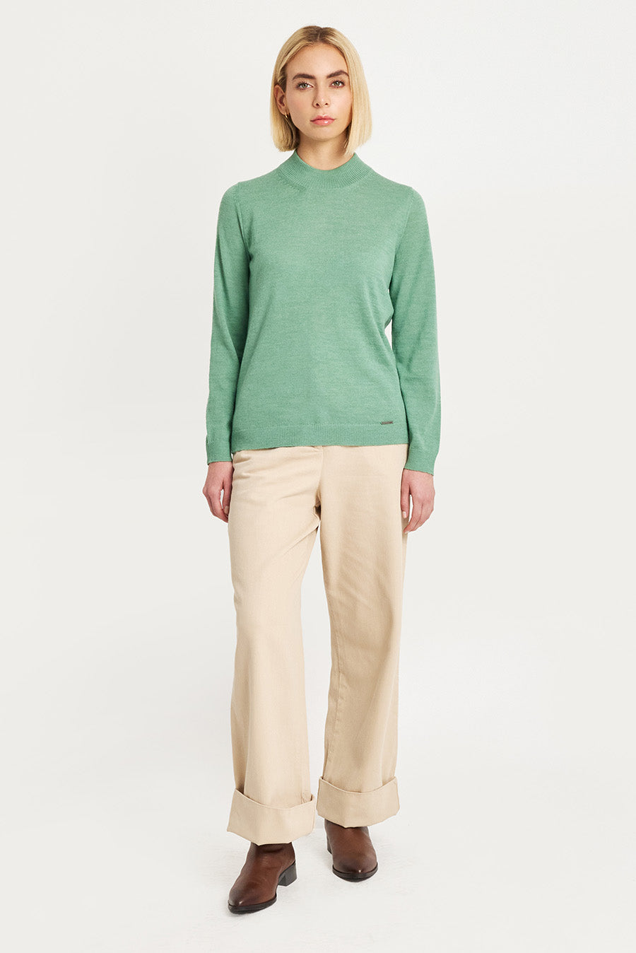 Anahi Sweater Baby Alpaca Color Basil