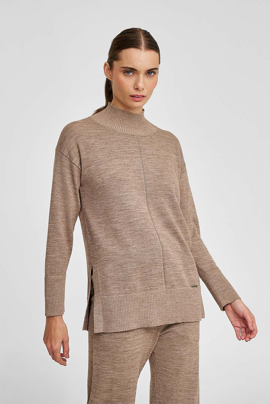 Suéter Workout De Baby Alpaca Color Antilope