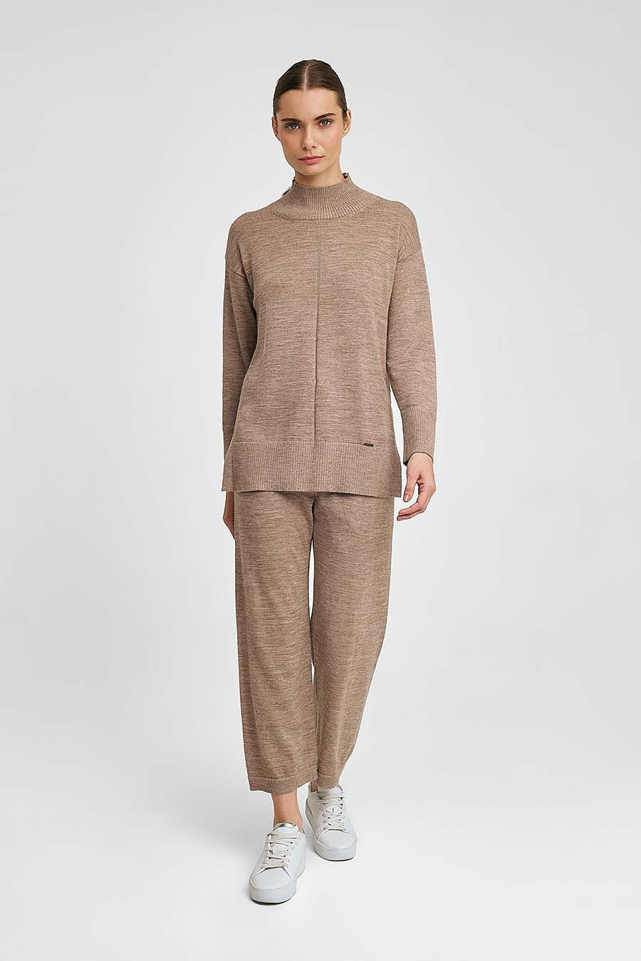 Suéter Workout De Baby Alpaca Color Antilope