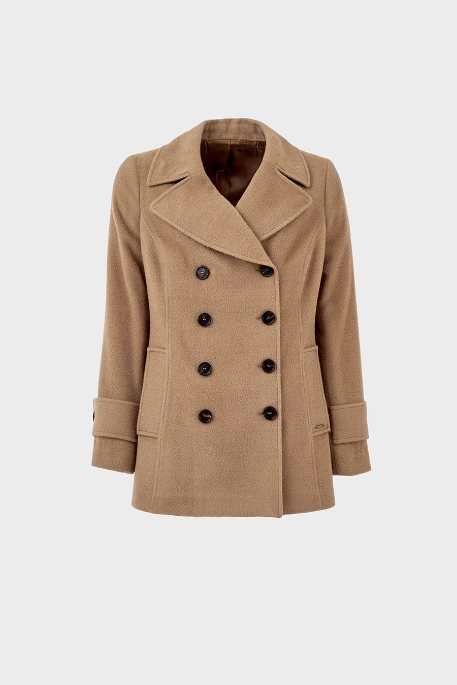 Saco Peacoat De Baby Alpaca Color Camel