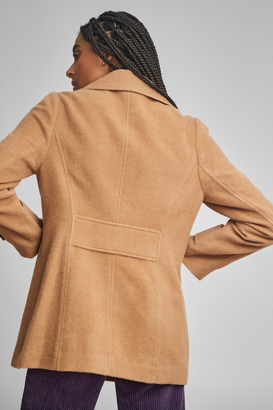 Saco Peacoat De Baby Alpaca Color Camel
