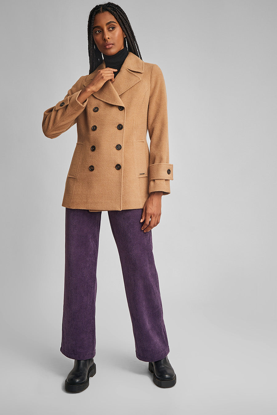 Saco Peacoat De Baby Alpaca Color Camel