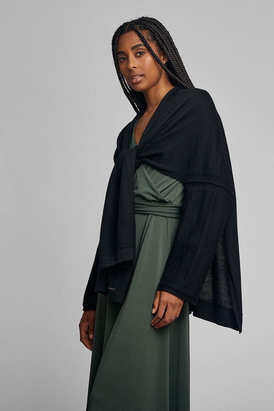 Cárdigan Wrap Baby Alpaca Color Black